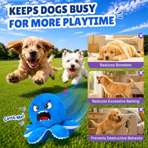 Interactive Octopus Dog Toys to Keep Dogs Entertained(Blue)