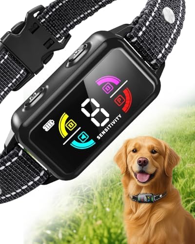 Dog Bark Collar for Large Medium Small Dogs, Smart Automatic AI Bark Collar for Dogs,Effective Anti Barking Training Collar with IP67 Waterproof, 6 Safe Training Modes and 8-Level Sensitivity