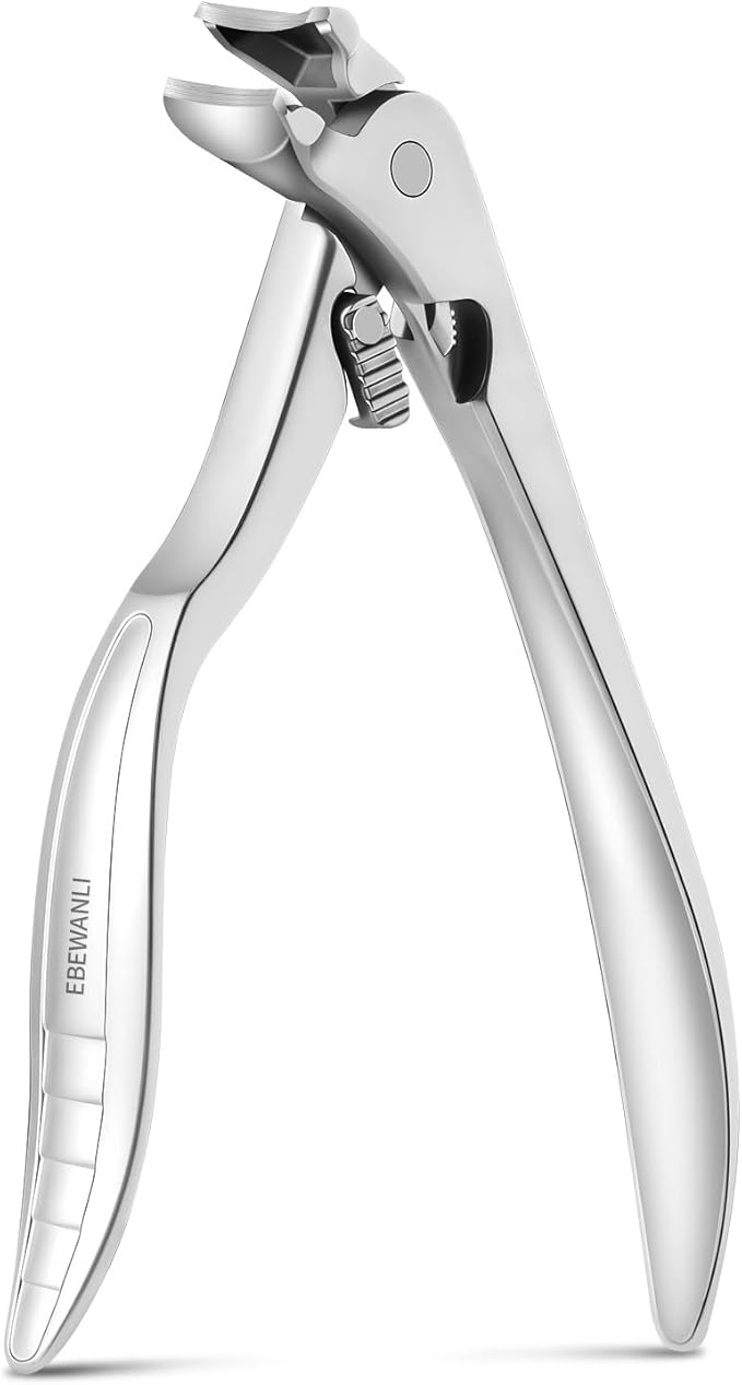 Thick Toenail Clippers, Long Handle Angled Stainless Steel Heavy Duty Toenail Clippers for Thick Toenails, Curved Blade Extended Toe Nail Clippers for Thick Nails for Seniors, Men, Women