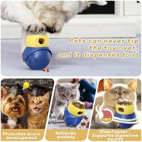 Interactive Dog Toy-Dog Treat Toys/Cat Food Feeder, Pet Indoor Exercise Swinging Nonpareil Feeder for Cats, Dogs