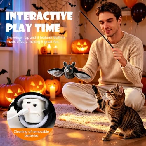 Flying Bat for Dogs, Interactive Flap Wing Bat, Realistic Bat Flight