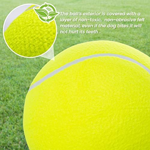 9.5" Large Dog Tennis Balls, 2 Pack Interactive Fetch Toy Ball
