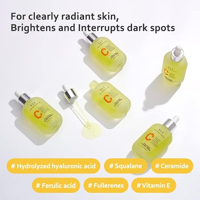 ELT Vita Youth Vitamin C Face Serum 1.69fl.oz.(50ml) -Korean Ferulic Acid, Beta-Glucan - Skin Brightening, Anti-Aging, Dark Spot Remover - K-Beauty Skincare (Pack of 1)