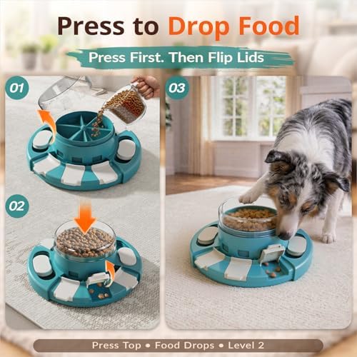 KADTC 2 Level Dog Puzzle Toy, Slow Feeder & Enrichment & Treat Dispenser
