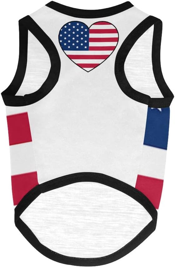 4th of July Vest for Dog American Flag Clothes Small Large Dog Apparel Pet Supplies Shirts (Large, DLR02)