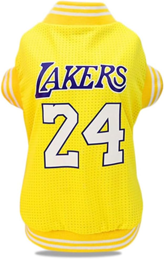 Dog Clothes Basketball Mesh Breathable T-Shirt,Pet Clothes Puppy Sportswear Spring/Summer Fashion Dog Shirt. (Yellow, XX-Large)