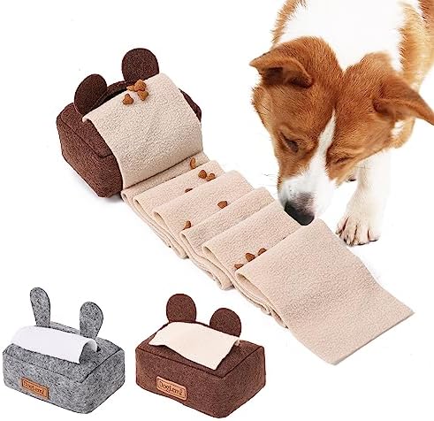 ETIAL 2 Packs Dog Puzzle Toys | Dog Treat Dispensers | Tissue Box Snuffle Mat & Hide & Seek Interactive Toys