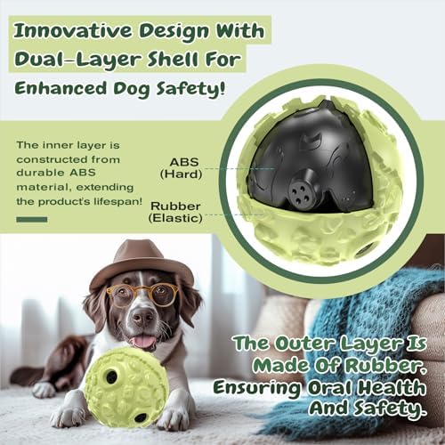 KADTC XL Dog Roll Wobble Giggle Ball, Chew Toy for Large Aggressive Chewers