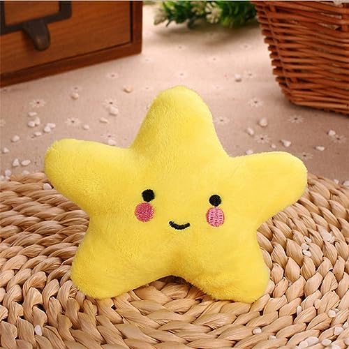 Yellow Starfish Shape Dog Pet Chew Toy Plush Squeaky Toy Cute Pet Interactive Play Training Toy Household Pet Accessories Dog Squeak Toys