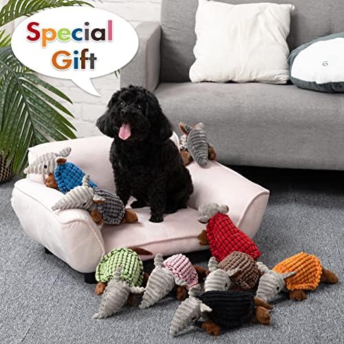 Hollypet Armadillo Squeaky Puppy Dog Toys for Small Medium Dogs, 8"