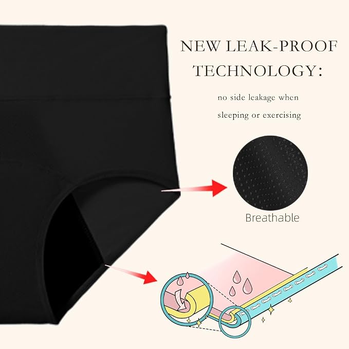 Period Underwear for Women 3 Layers Breathable Menstrual Period Panties