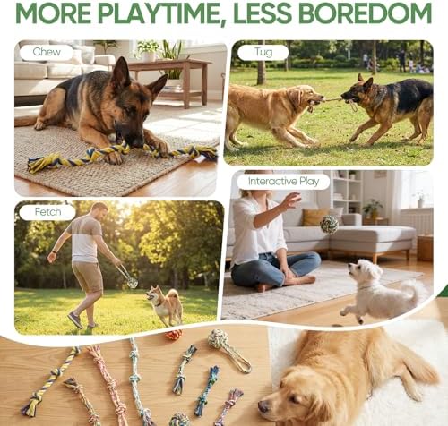 Aitmexcn Dog Rope Toys,10 Pack Cotton Chew Tug Toys for Small Medium Dogs