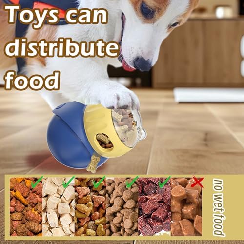 Pet Interactive Toys, Adjustable Treat Puzzle Food Dispenser Weight Loss Tumbler Slow Feeder Sliding Rolling Ball Enrichment Toy for Cats & Small Dogs