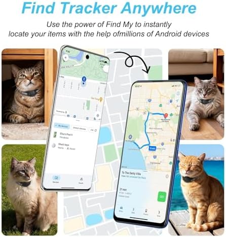 Google Cat GPS Tracker Collar (Android Only) Smart Cat Activity Tracker | Certified Mini Pet Finder Tag, Anti-Lost, No Subscription, Works for Pets, Vehicles & Items – 1 Pack