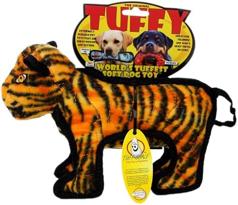 TUFFY® 4 Pack Tiger Hippo Giraffe Penguin Plush Dog Toys
