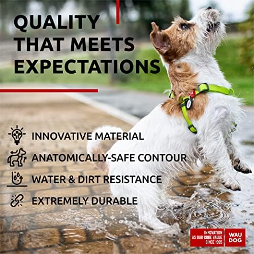 WAUDOG Waterproof Dog Harness with QR Code Tag & Metal Clasp