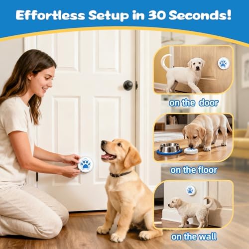 ChunHee Dog Bells to Go Outside – Bell for Dogs to Ring to Go Potty | Dog Door Bell with 5 Adjustable Volume & 36 Ringtones | Chew-Proof Dog Potty Bell | Bells for Dog Training to Go Outside