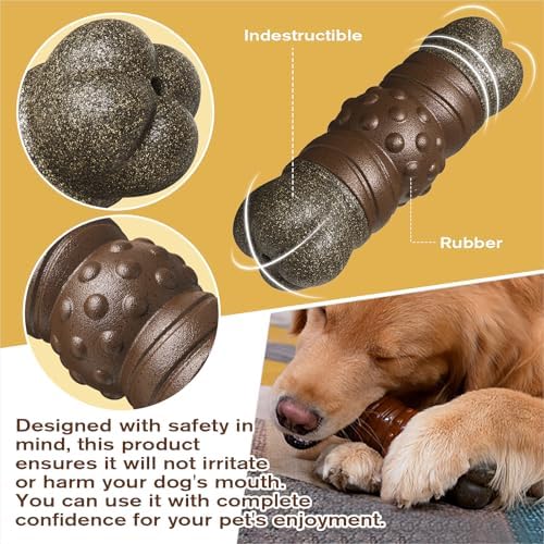 TLKNG Large Size Indestructible Squeaky Dog Chew Toy for Medium/Large Aggressive Chewers Breed Dogs Durable Squeak Bone Teething Crate Toys