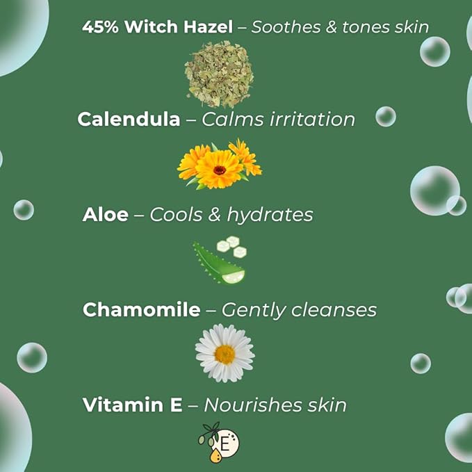 Hemorrhoid Care Wipes – 45% Witch Hazel, Aloe Vera, Vitamin E & Calendula | Alcohol-Free Soothing Cleansing Wipes for Gentle Comfort and Hygiene – 45 Count