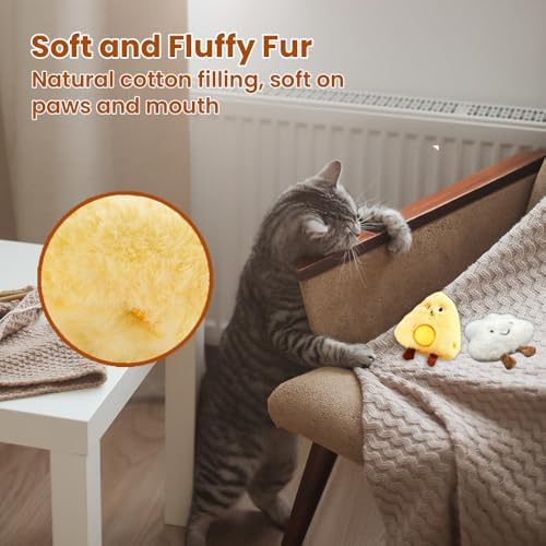 4 Pack Catnip Toys,Egg Yolk Shape Crinkle Toys for Indoor Cats
