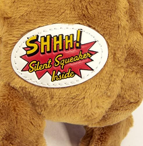 goDog Crazy Hairs Lion Silent Squeak Plush Dog Toy, Chew Guard Technology - Tan, Small