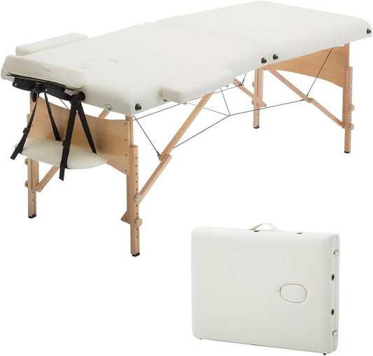 BestMassage Massage Bed Portable Massage Table 2 Folding Lash Bed Height Adjustable 28 Inch Wide Spa Table with Non-Woven Bag for Spa Footmassage Facial CareSpa Tattoo