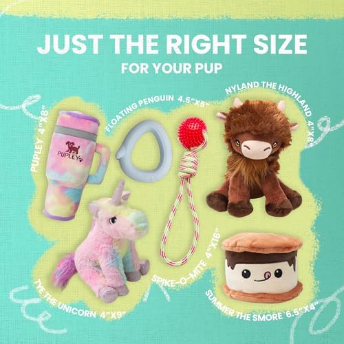 Snugarooz Plush & Crinkle Carnival Bundle for All Dog Breeds – Sea Horse (Purple), Just Jeff (2-in-1 Monster), #tacocat & Jelly the Fish – Soft & Squeaky Sensory Play Set