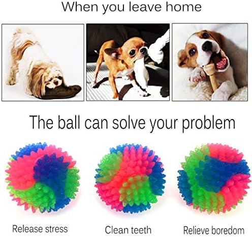 2Pcs Dog Balls,2inch Light Up Dog Balls,Flashing Elastic Ball,Glowing Interactive Led Pet Toys for Puppy Small Medium Dogs Cats