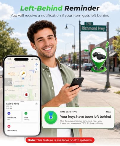 2026 Air Tags Tracker Tag for Android & iOS - Bluetooth Tracker with IP68 Waterproof, 100dB Alarm, Replaceable Battery, GPS Tracker Smart Tag for Luggage Keys Wallet Pets Kids, Airtag 1 Pack