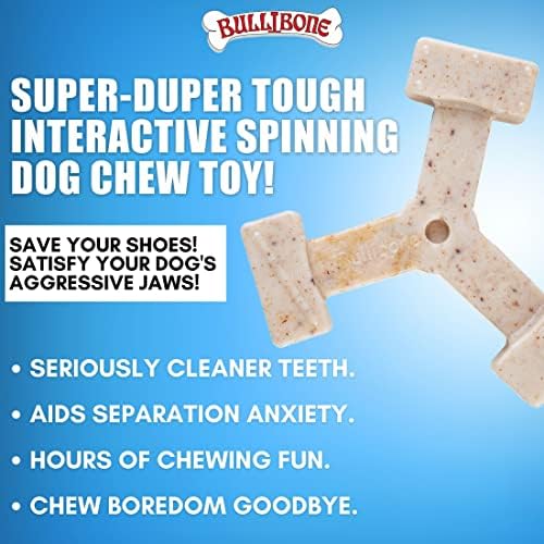 Bullibone Nylon Dog Chew Toy Spin-a-Bone - Interactive Dog Toy, Triggers Natural Instincts, and Improves Oral Health