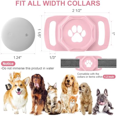 Smart Pet Tracker for Collar - Dog Trackers Pet Location Tracker with Holder, No Monthly Fee, Compatible with Apple Airtag Find My (iOS Only, Not for Android), Anti-Lost Device for Pets, Bag Straps