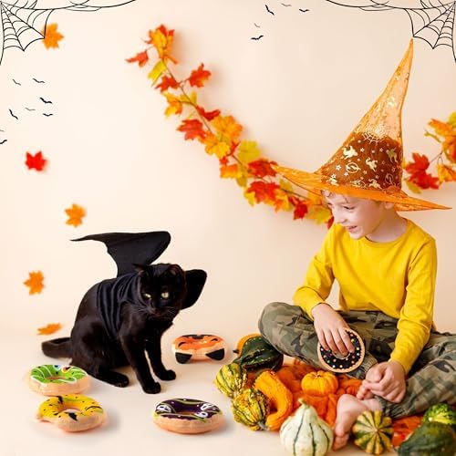 L1rabe Halloween Donut Catnip Stuffed Toys for Cats, Gift for Kitten Lovers