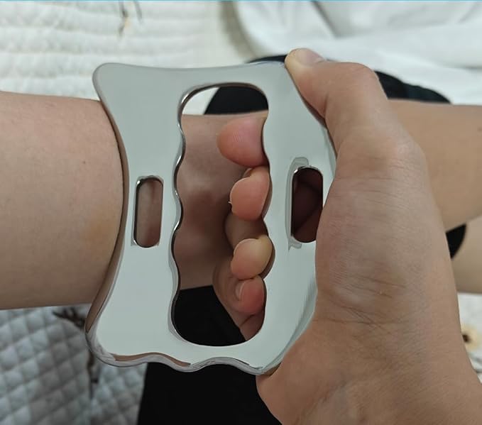 Professional Muscle Scraper Tool Set, Stainless Steel IASTM Tools for Physical Therapy, Soft Tissue Massage 14inch Long bar(Double Edge)