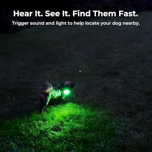 Gen 2 Dog Tracker No Subscription for Medium & Large Dogs, No Cell Service, 3-Level Virtual Fence, Up to 7-Day Tracker Battery, IP67 Waterproof, Reflective Collar, Remote Light & Sound