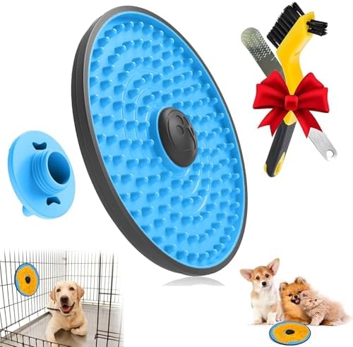 Lick Mat for Dogs Crate Lick Pad Slow Feeder for Crate Training （Blue）