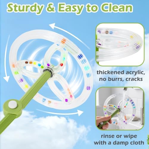 90°/180° Adjustable Spinning Bird Perch for Cage with Beads & Sounds