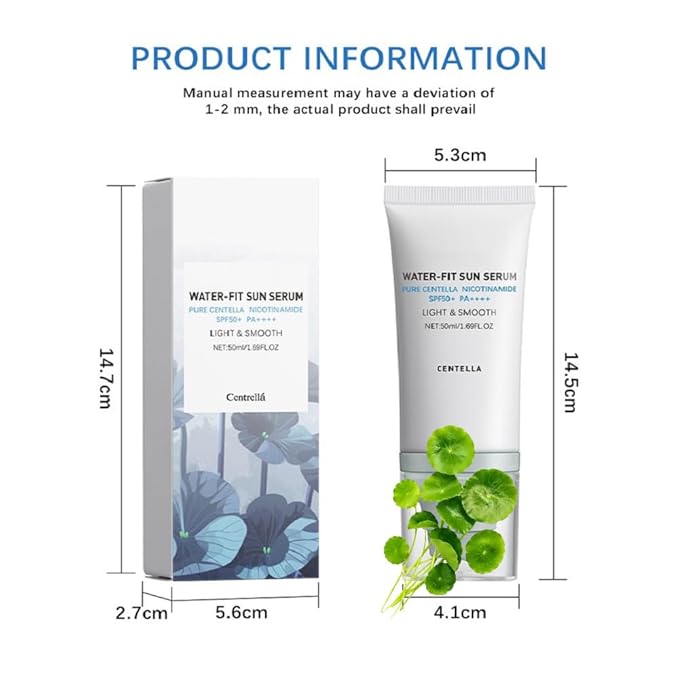 2 Pcs Centella Sunscreen,Lightweight HydratingSPF50 Centella Sunscreen for All Skin Type and UV Defense.