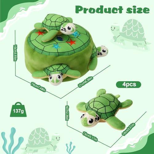 Squeaky Dog Toy Interactive Plush Hide and Seek, Turtle