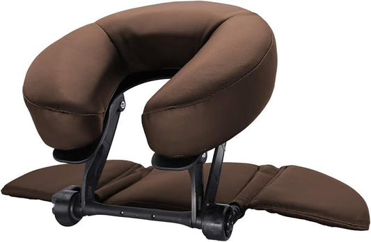TRENDBOX Face Down Tabletop Massage Kit Adjustable Headrest Pillow - Dark Brown
