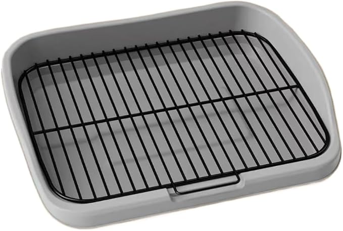 Mesh Dog Potty Tray Removable Stable Structure - Indoor/Outdoor Dog Training Toilet Litter Box for Small & Medium Dogs(Grey)