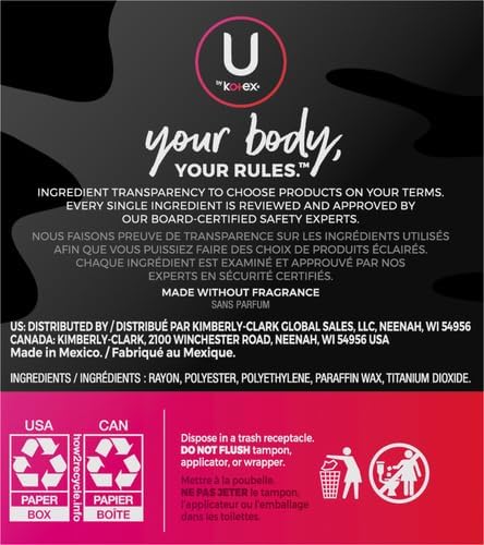 U by Kotex Click Compact Tampons, Super Absorbency, Unscented, 45 Count (Pack of 2)