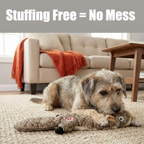 SPOT Skinneeez Extreme Quilted Squirrel- Durable, Stuffing Free Dog Toy with 4 Layers of Diamond Stitched Fabric & 2 Squeakers- Ideal For Small & Medium Aggressive Puppies and Dogs- 14in