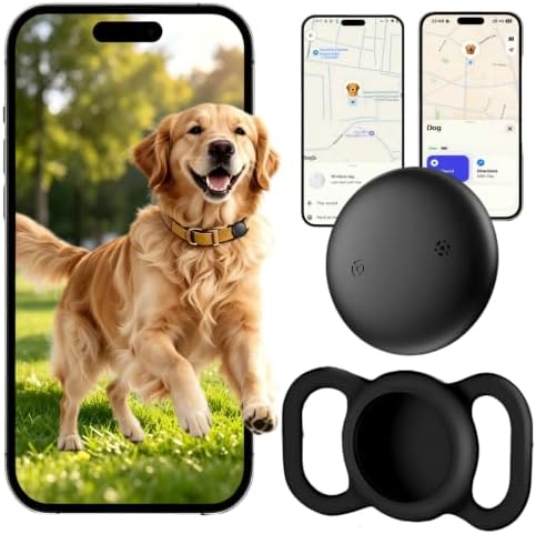 GPS Dog Tracker Collar (iOS & Android) - No Subscription Real-Time Tracking | Pet Smart Activity Finder Tag Works with Google Find Hub & Apple Find My App, Anti-Lost for Keys, Cat Kitten Items