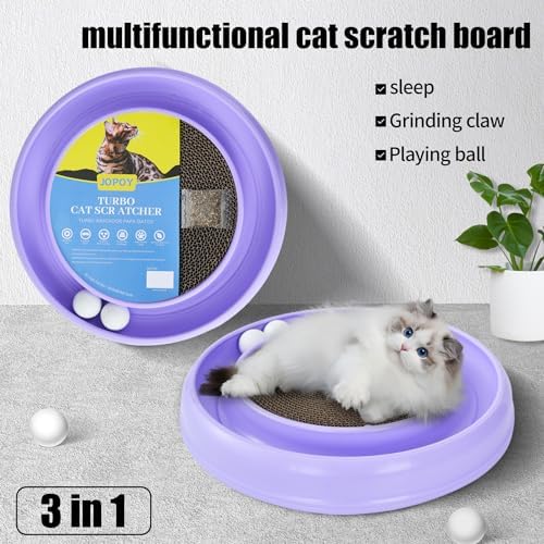 Cat Scratcher Toy Ball Track (Purple)