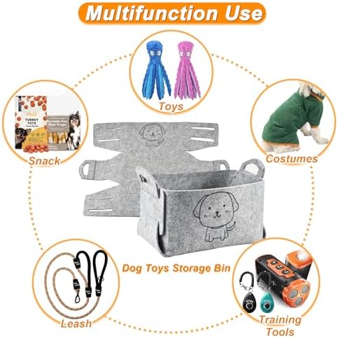 LECHONG 24 Pack Puppy Chew Toys, Dog Teething Toys with Storage Bin, Dog Rope Toys and Squeaky Toys for Boredom, Interactive Dog Toys for Small & Medium Breeds