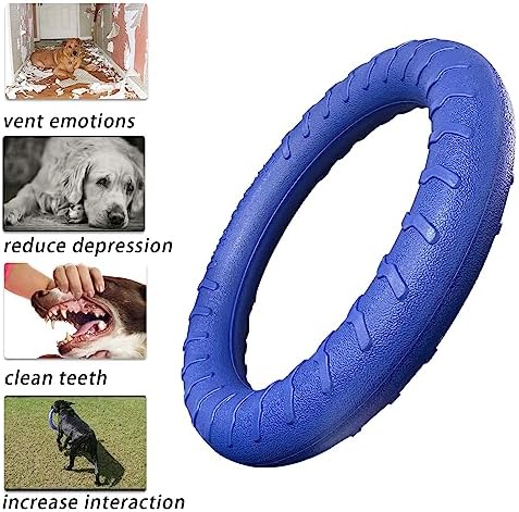 Blue Indestructible Dog Toys for Aggressive Chewers Flying Discs for Medium/Large Breeds Dog Training Ring,