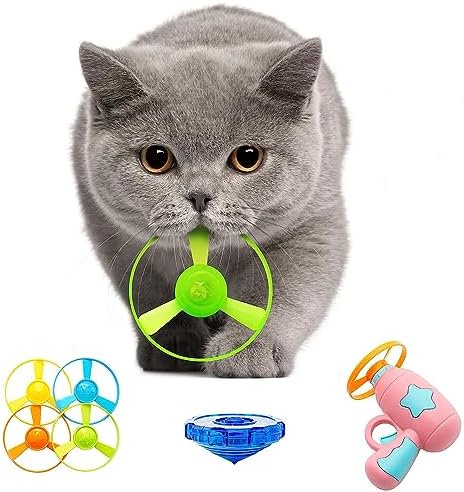 Cat Fetch Toy Launcher with Propellers, Interactive for Indoor Cats