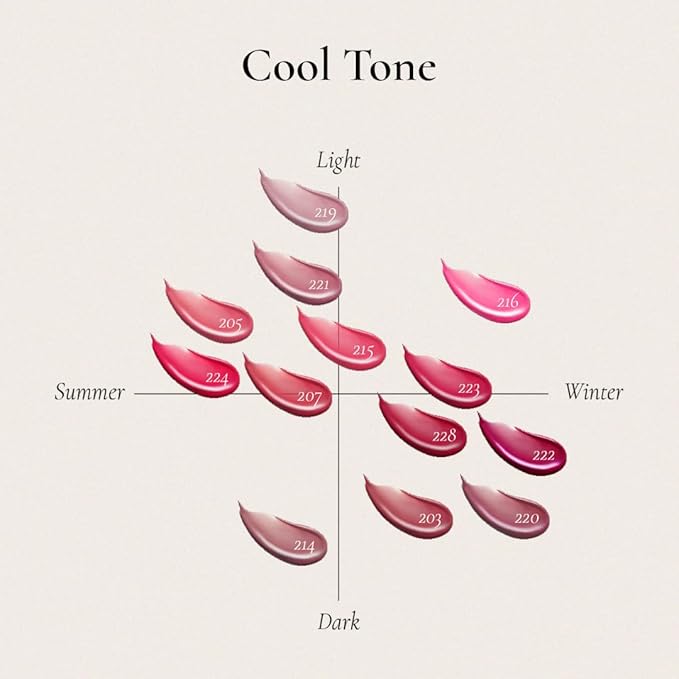 DINTO Blur-Glowy Lip Tint - Glossy Finish, Hydrating, Long Lasting, Lightweight Texture, Non-Sticky, Vegan & Cruelty-Free, K beauty (210 Reverentia, 0.11 fl.oz) (30 colors)