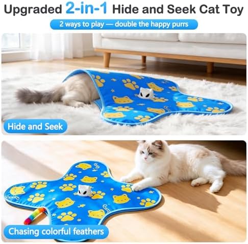 Interactive Cat Toys for Indoor Cats, Rechargeable Hide & Seek Toy