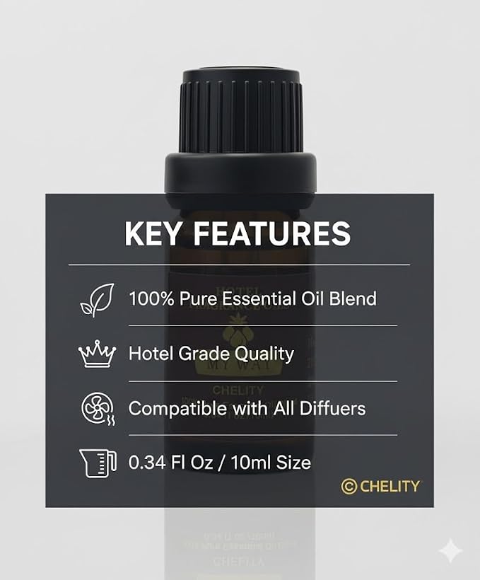 Hotel Diffuser Oil Essential Oils Set, Inspired by Luxury 5-Star Hotel, Baccarat Rouge, Dream On, Dubai, My Way, Santal, Fragrance Oil Set 5X10ML (0.34 fl oz)